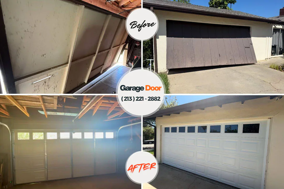 Before and after: garage door repair Brownsville, KY